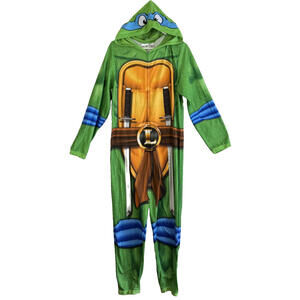 Teenage Mutant Ninja Turtles Leonardo Men's Medium Green 1 Piece Zip Up Pajamas